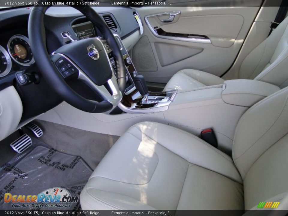 2012 Volvo S60 T5 Caspian Blue Metallic / Soft Beige Photo #15