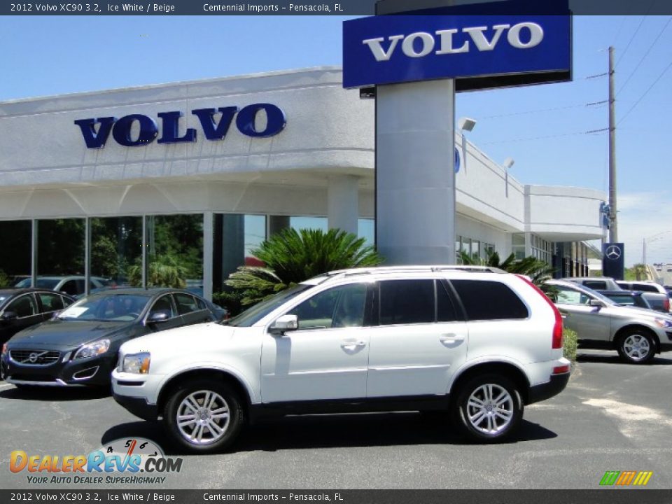 2012 Volvo XC90 3.2 Ice White / Beige Photo #2