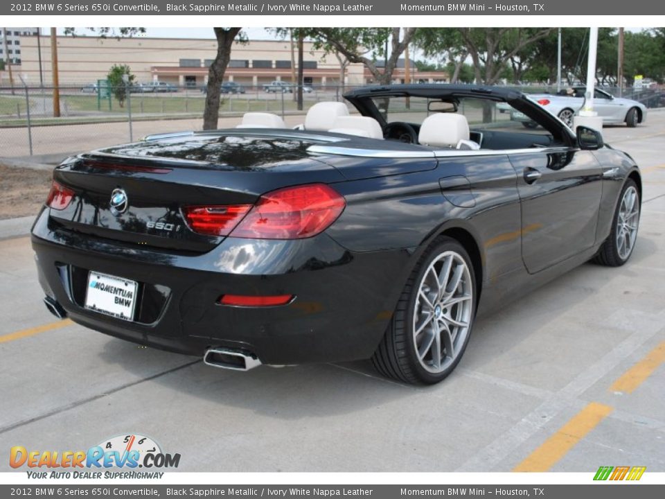 2012 BMW 6 Series 650i Convertible Black Sapphire Metallic / Ivory White Nappa Leather Photo #2