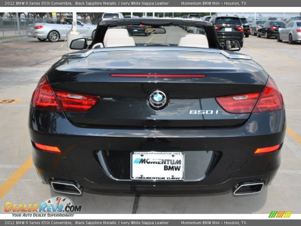 2012 BMW 6 Series 650i Convertible Black Sapphire Metallic / Ivory White Nappa Leather Photo #9