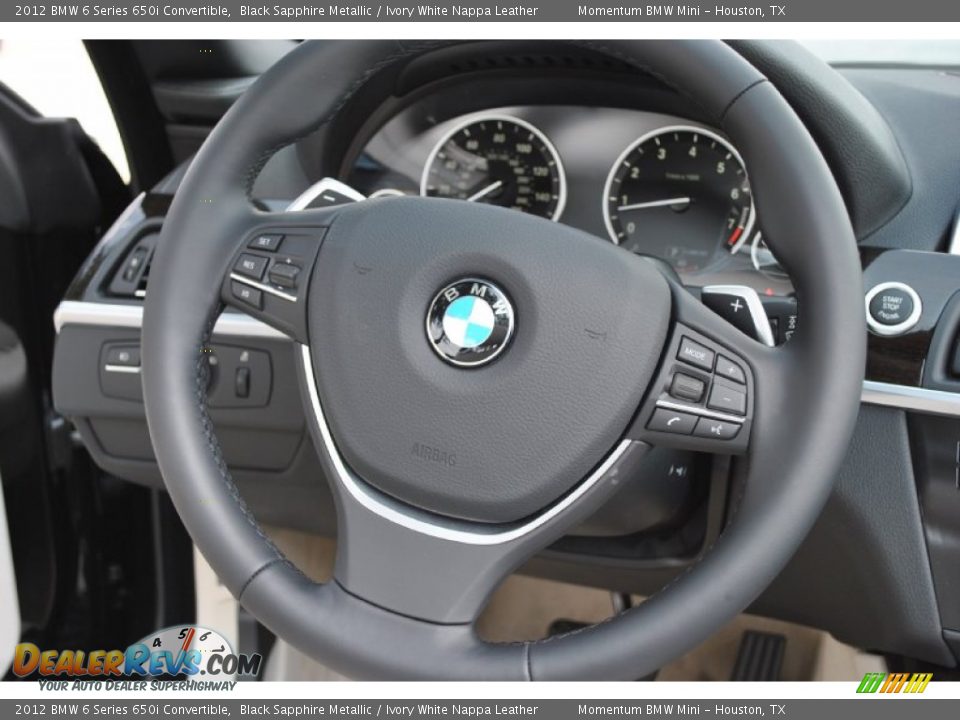 2012 BMW 6 Series 650i Convertible Steering Wheel Photo #11