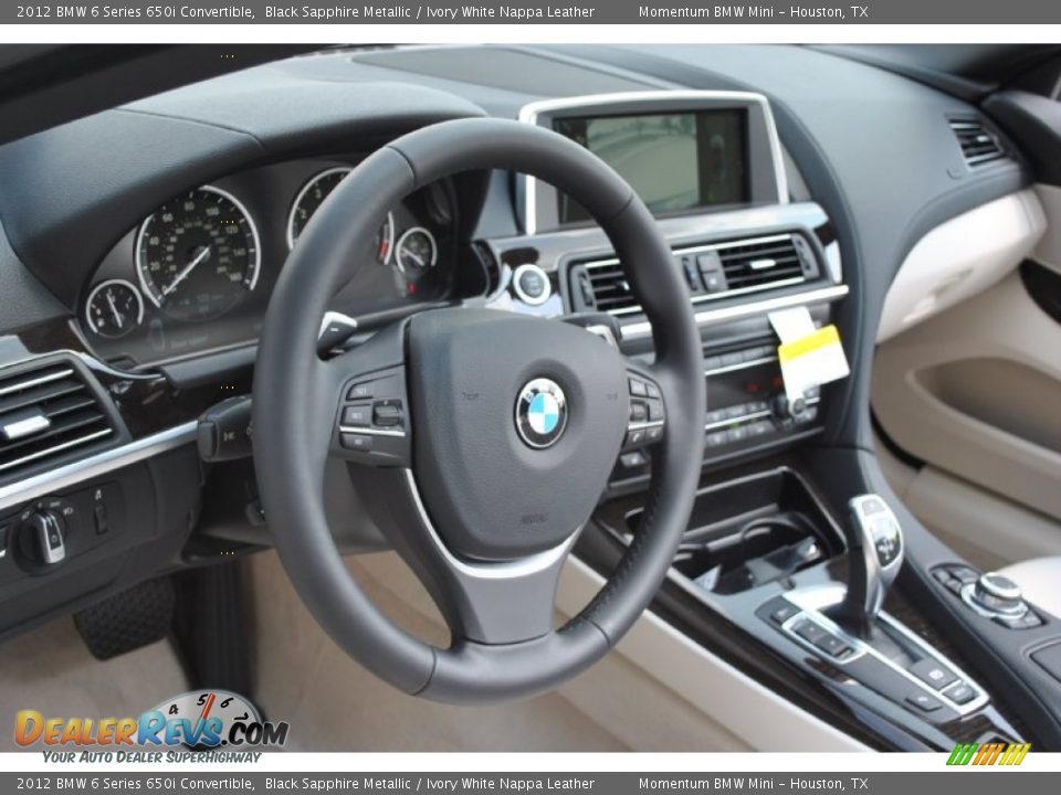 2012 BMW 6 Series 650i Convertible Black Sapphire Metallic / Ivory White Nappa Leather Photo #12