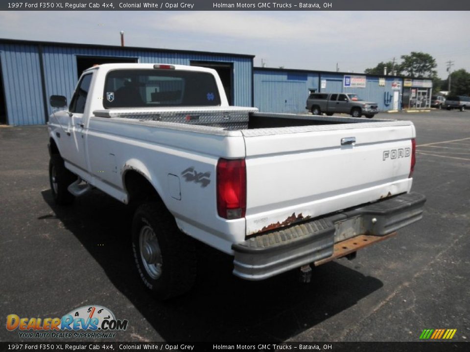 1997 Ford F350 XL Regular Cab 4x4 Colonial White / Opal Grey Photo #14