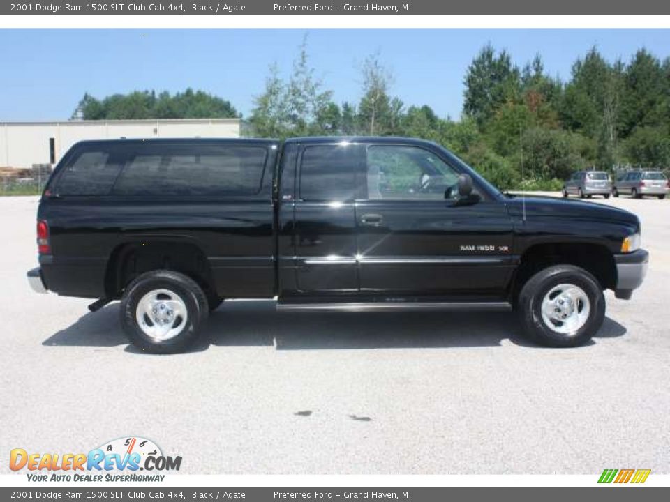 Black 2001 Dodge Ram 1500 SLT Club Cab 4x4 Photo #4