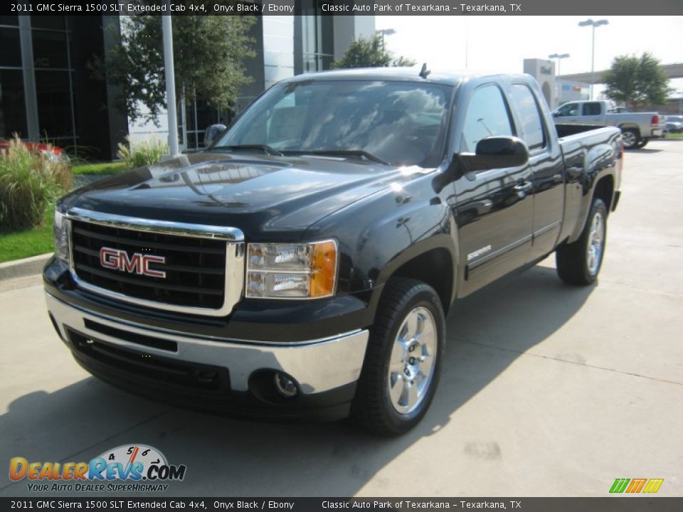 2011 GMC Sierra 1500 SLT Extended Cab 4x4 Onyx Black / Ebony Photo #1