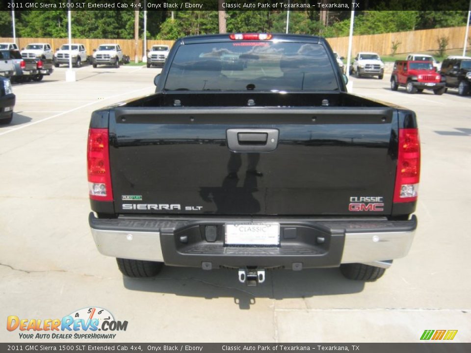 2011 GMC Sierra 1500 SLT Extended Cab 4x4 Onyx Black / Ebony Photo #4