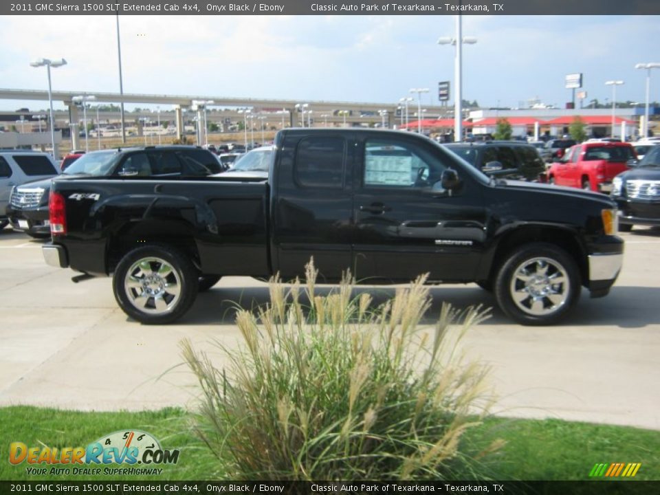 2011 GMC Sierra 1500 SLT Extended Cab 4x4 Onyx Black / Ebony Photo #6