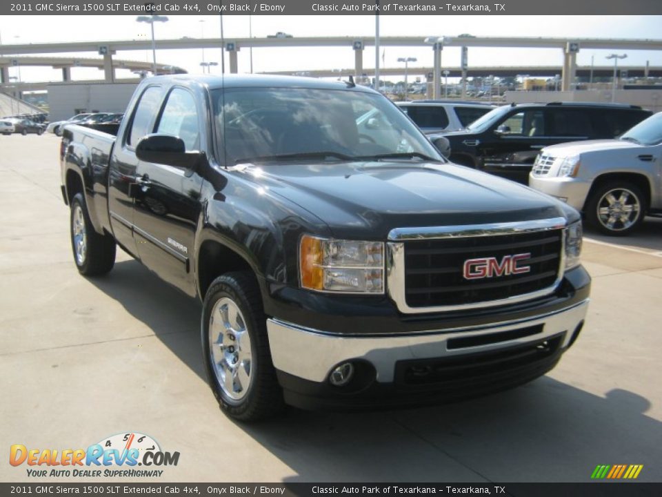 2011 GMC Sierra 1500 SLT Extended Cab 4x4 Onyx Black / Ebony Photo #7