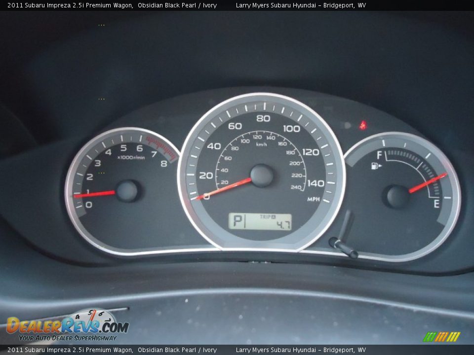 2011 Subaru Impreza 2.5i Premium Wagon Gauges Photo #15