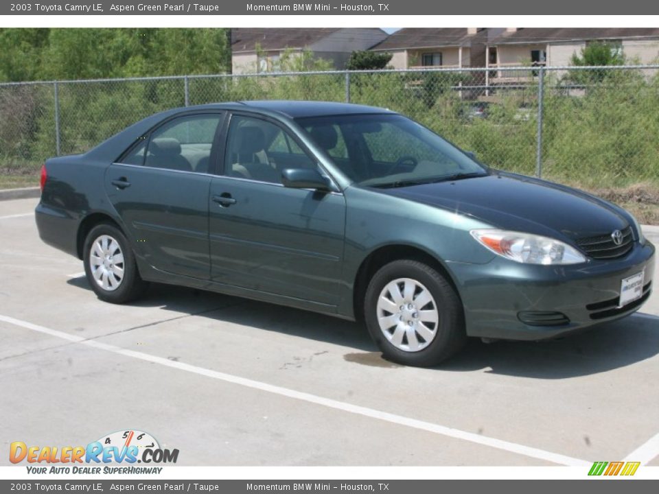 2003 Toyota Camry LE Aspen Green Pearl / Taupe Photo #4