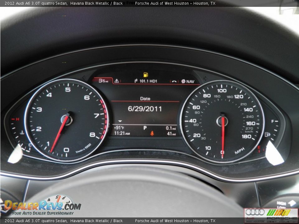 2012 Audi A6 3.0T quattro Sedan Havana Black Metallic / Black Photo #12