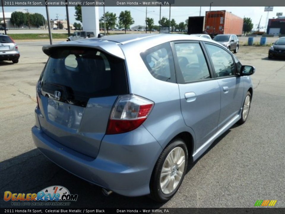 2011 Honda Fit Sport Celestial Blue Metallic / Sport Black Photo #5