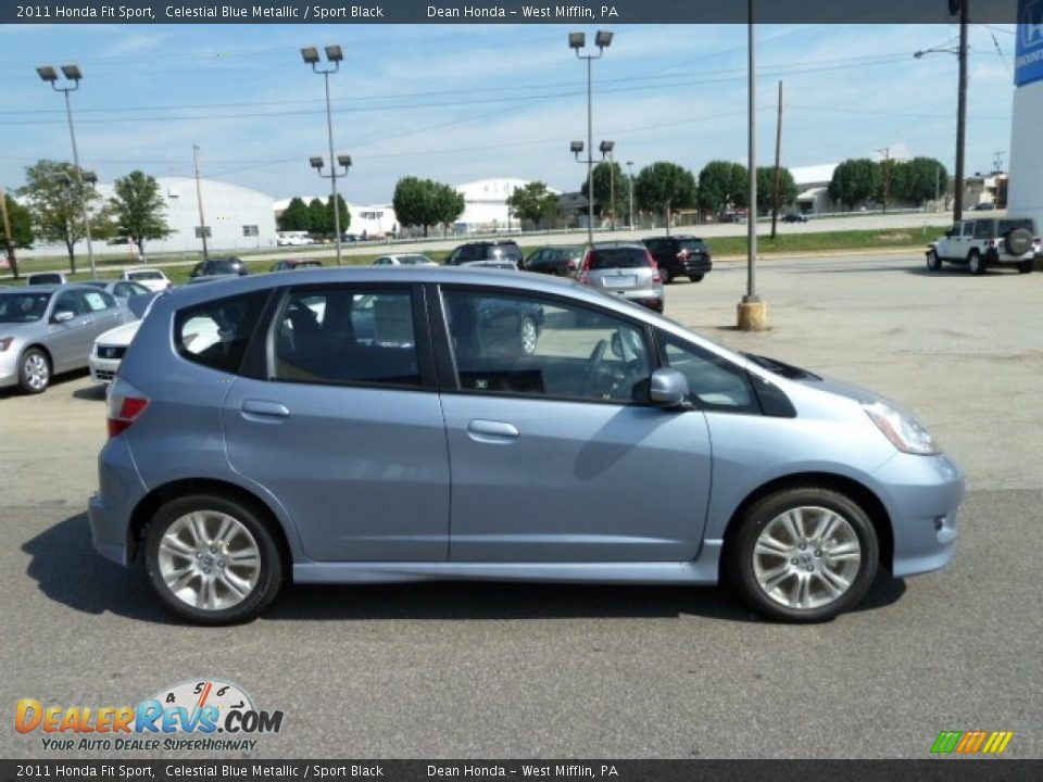 2011 Honda Fit Sport Celestial Blue Metallic / Sport Black Photo #6
