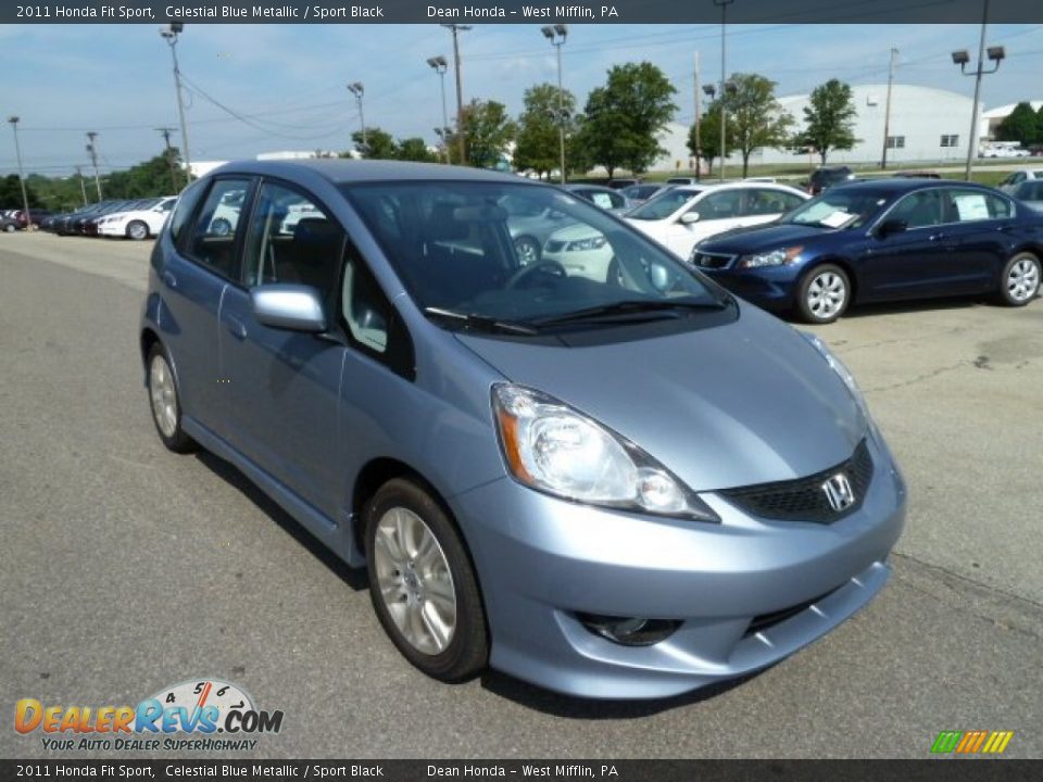 2011 Honda Fit Sport Celestial Blue Metallic / Sport Black Photo #7