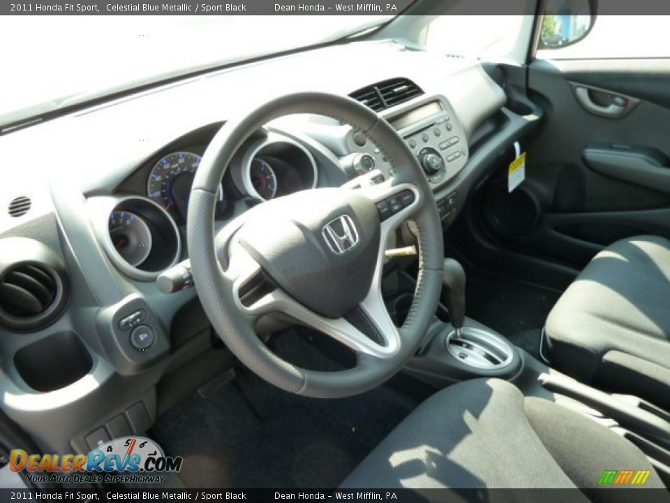 2011 Honda Fit Sport Celestial Blue Metallic / Sport Black Photo #15