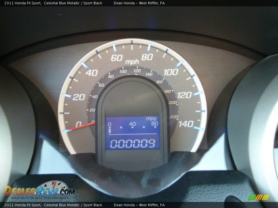2011 Honda Fit Sport Celestial Blue Metallic / Sport Black Photo #20