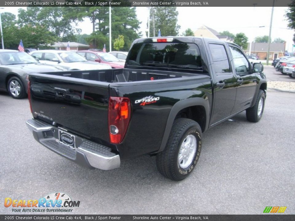 2005 Chevrolet Colorado LS Crew Cab 4x4 Black / Sport Pewter Photo #7