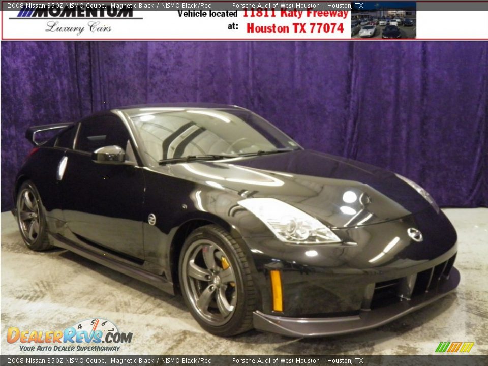 2008 Nissan 350Z NISMO Coupe Magnetic Black / NISMO Black/Red Photo #1