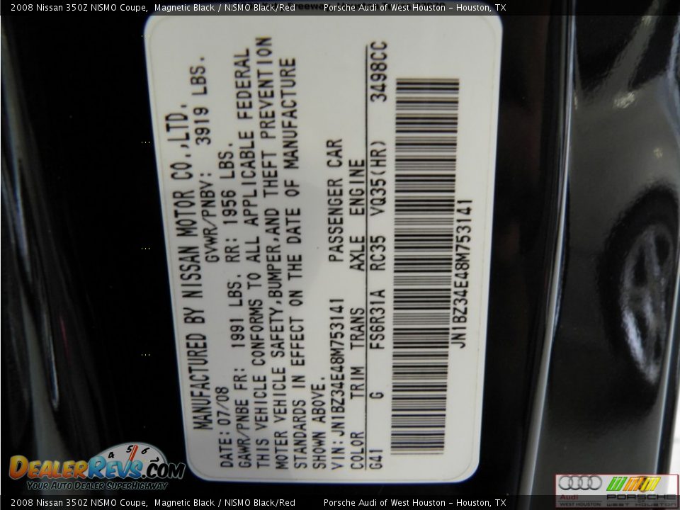 2008 Nissan 350Z NISMO Coupe Magnetic Black / NISMO Black/Red Photo #31
