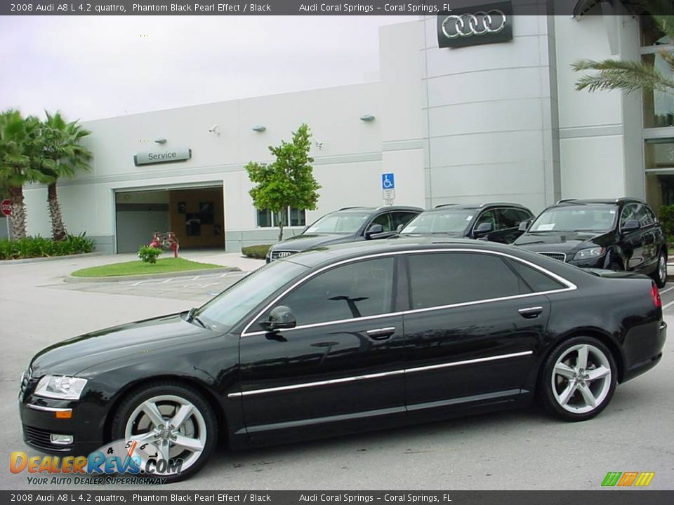 2008 Audi A8 L 4.2 quattro Phantom Black Pearl Effect / Black Photo #2