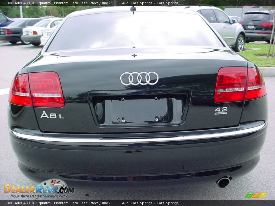 2008 Audi A8 L 4.2 quattro Phantom Black Pearl Effect / Black Photo #4