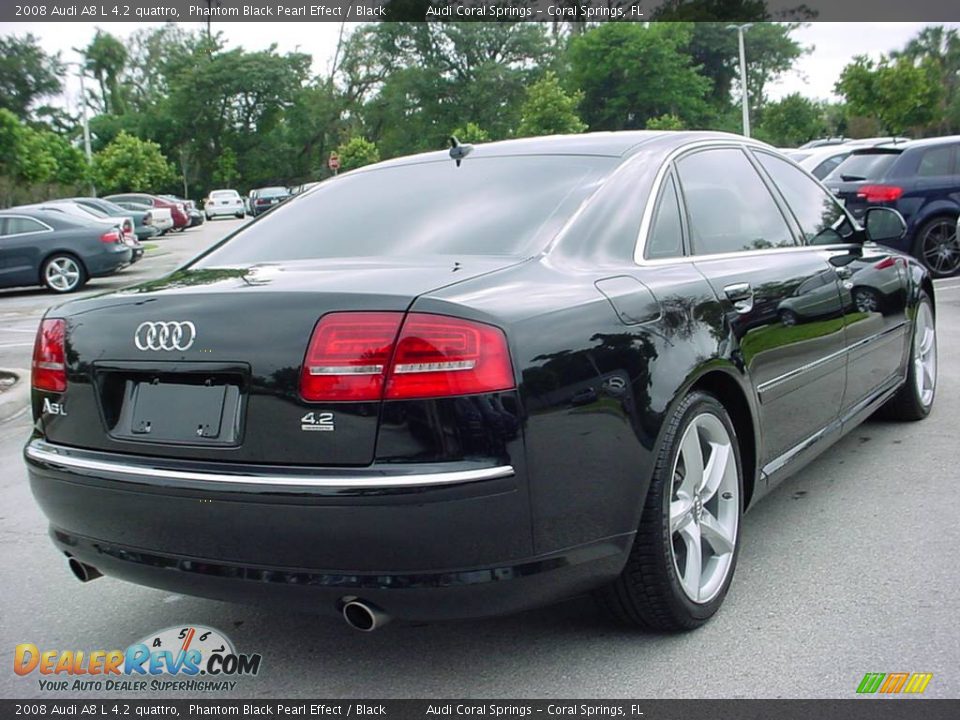 2008 Audi A8 L 4.2 quattro Phantom Black Pearl Effect / Black Photo #5