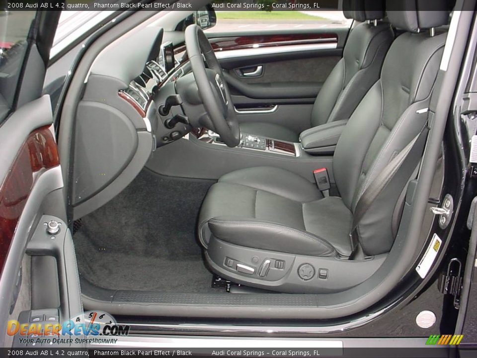 2008 Audi A8 L 4.2 quattro Phantom Black Pearl Effect / Black Photo #9
