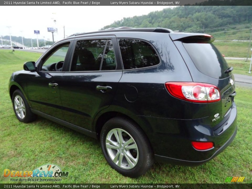 2011 Hyundai Santa Fe Limited AWD Pacific Blue Pearl / Beige Photo #5