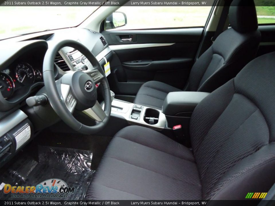 Off Black Interior - 2011 Subaru Outback 2.5i Wagon Photo #11