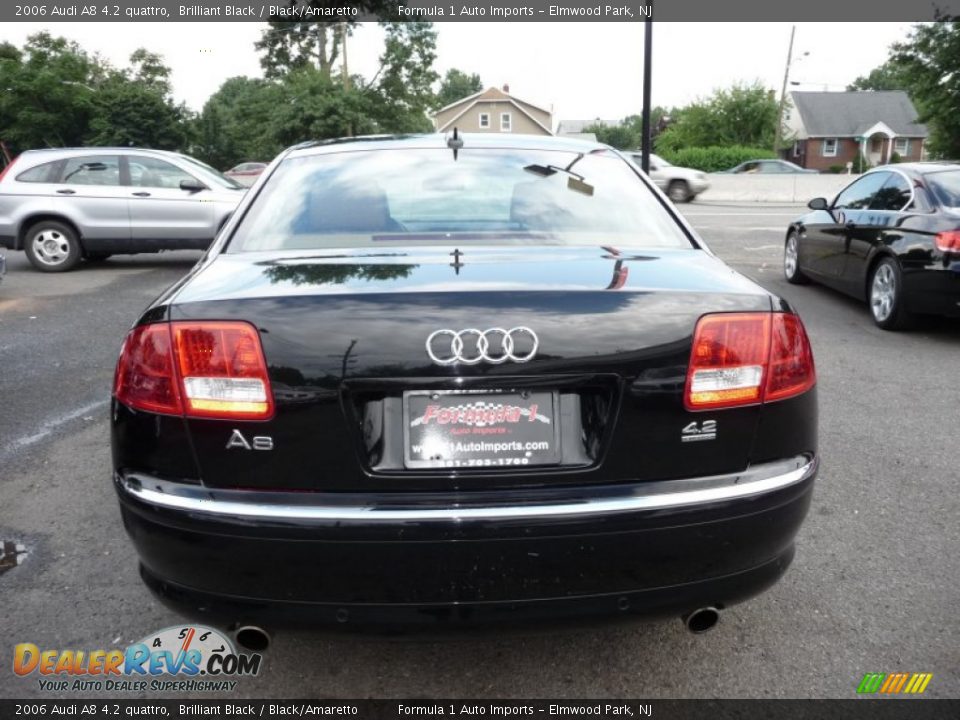 2006 Audi A8 4.2 quattro Brilliant Black / Black/Amaretto Photo #12
