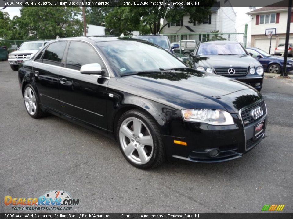 2006 Audi A8 4.2 quattro Brilliant Black / Black/Amaretto Photo #14