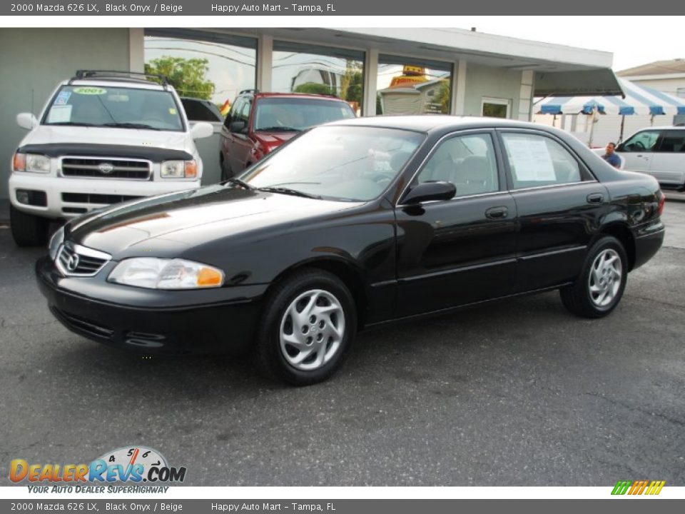 2000 Mazda 626 LX Black Onyx / Beige Photo #2