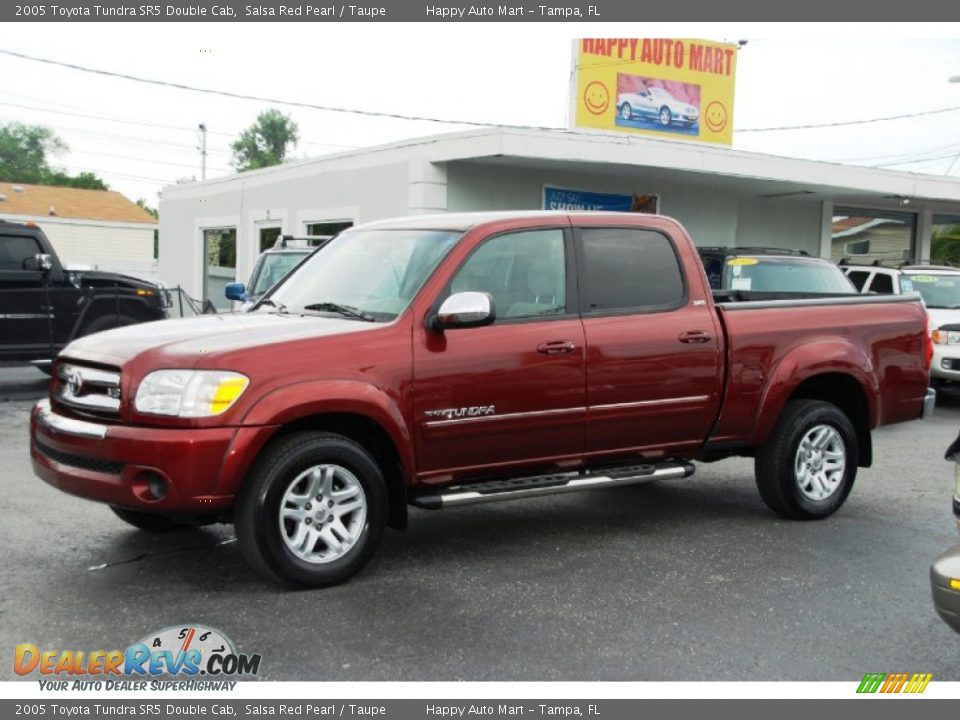 2005 Toyota Tundra SR5 Double Cab Salsa Red Pearl / Taupe Photo #1
