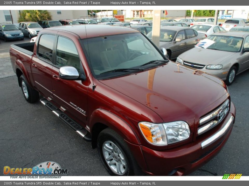 2005 Toyota Tundra SR5 Double Cab Salsa Red Pearl / Taupe Photo #2