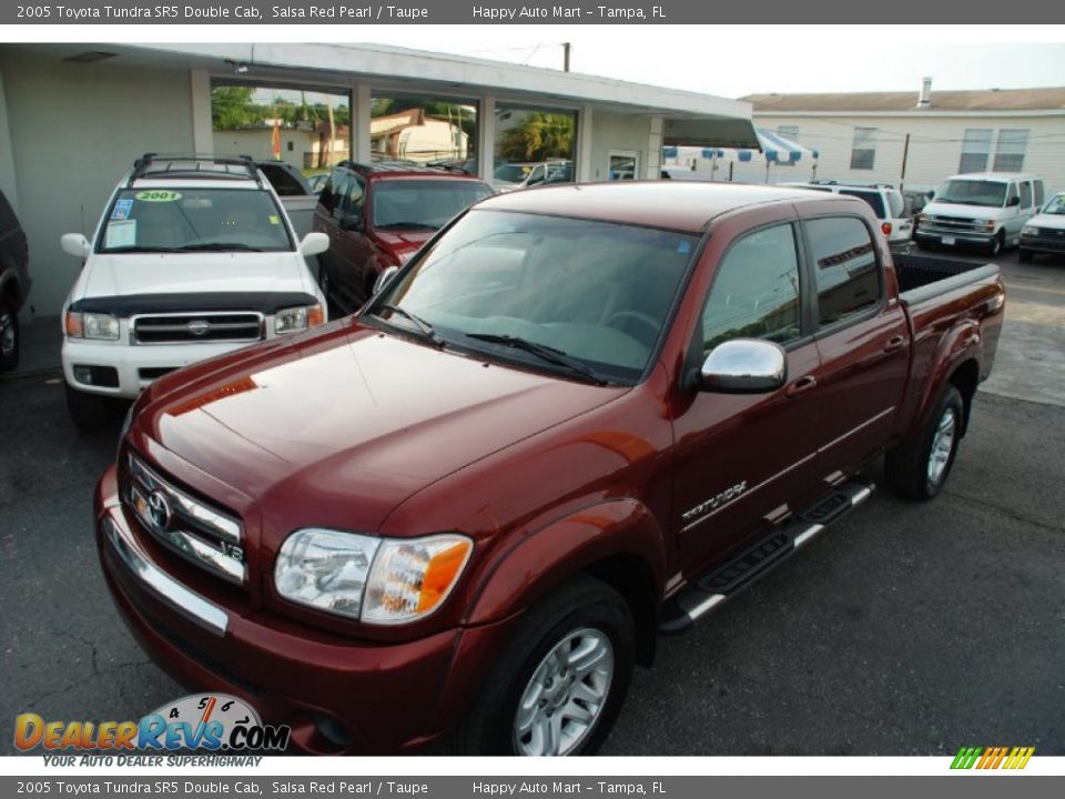 2005 Toyota Tundra SR5 Double Cab Salsa Red Pearl / Taupe Photo #3
