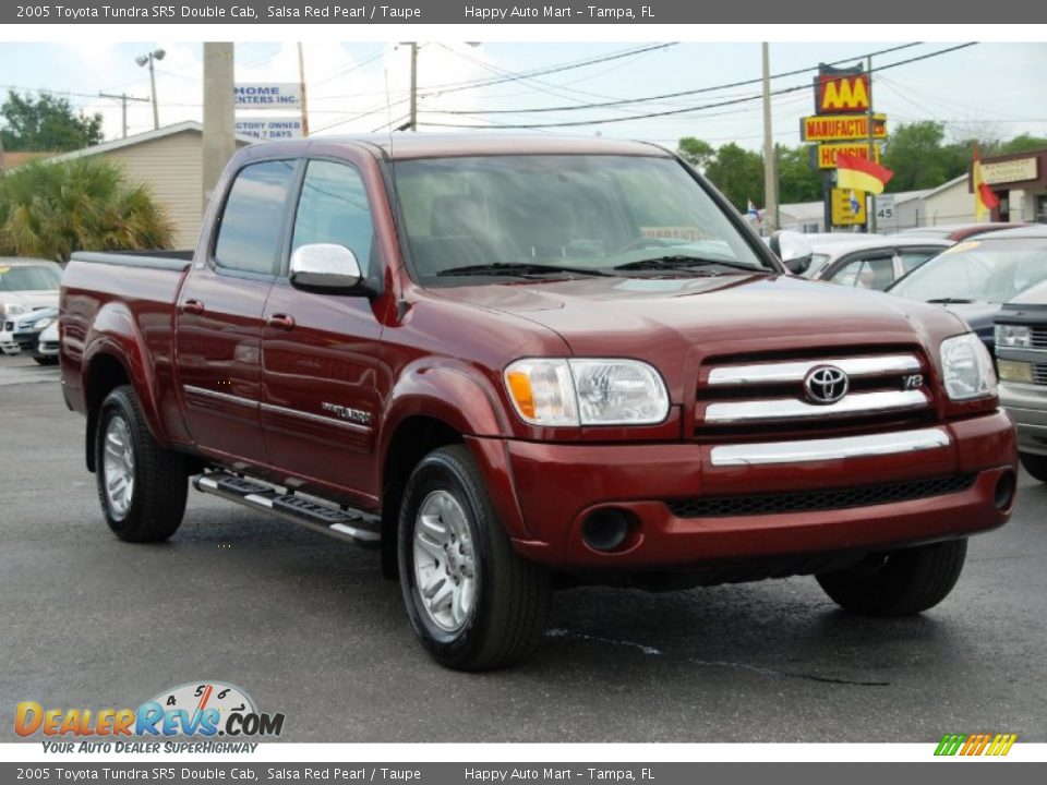 2005 Toyota Tundra SR5 Double Cab Salsa Red Pearl / Taupe Photo #4