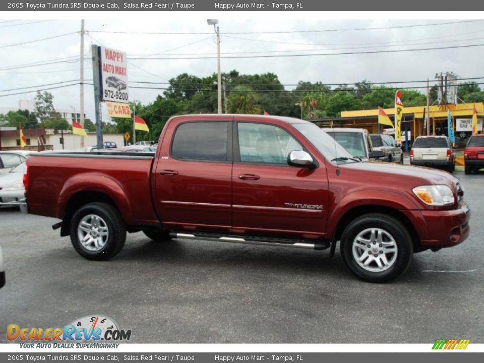 2005 Toyota Tundra SR5 Double Cab Salsa Red Pearl / Taupe Photo #5