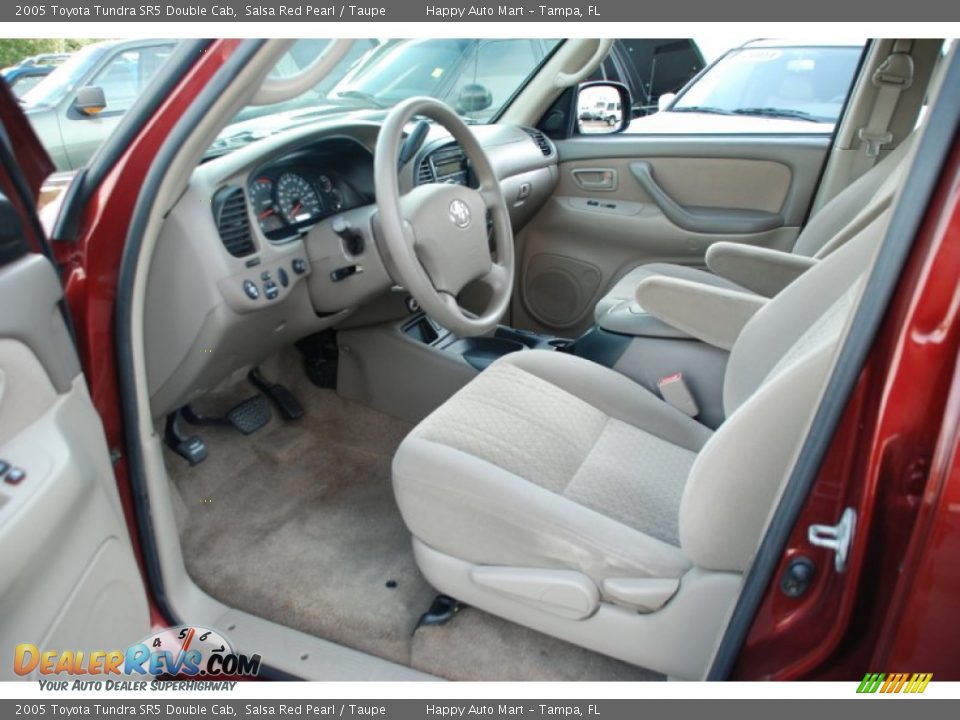 2005 Toyota Tundra SR5 Double Cab Salsa Red Pearl / Taupe Photo #8