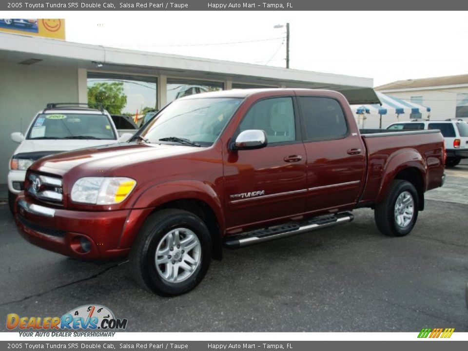 2005 Toyota Tundra SR5 Double Cab Salsa Red Pearl / Taupe Photo #10
