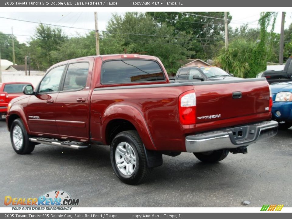 2005 Toyota Tundra SR5 Double Cab Salsa Red Pearl / Taupe Photo #14