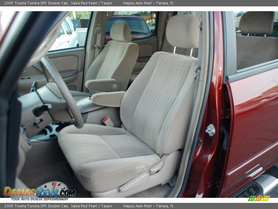 2005 Toyota Tundra SR5 Double Cab Salsa Red Pearl / Taupe Photo #15