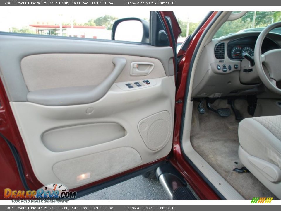 2005 Toyota Tundra SR5 Double Cab Salsa Red Pearl / Taupe Photo #20