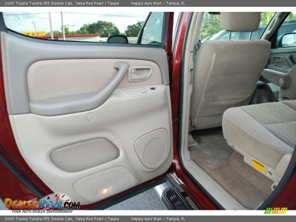 2005 Toyota Tundra SR5 Double Cab Salsa Red Pearl / Taupe Photo #24