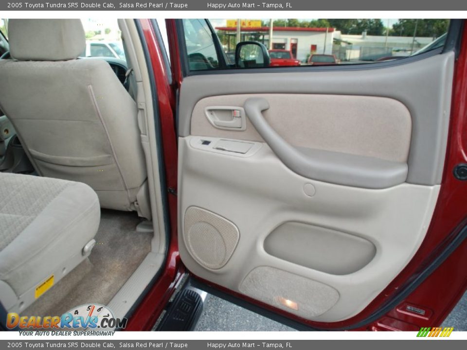 2005 Toyota Tundra SR5 Double Cab Salsa Red Pearl / Taupe Photo #25