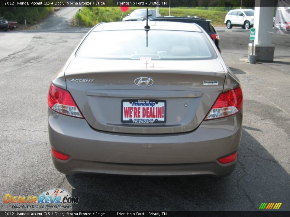 2012 Hyundai Accent GLS 4 Door Mocha Bronze / Beige Photo #7