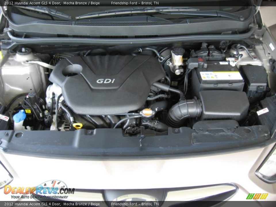 2012 Hyundai Accent GLS 4 Door 1.6 Liter GDI DOHC 16-Valve D-CVVT 4 Cylinder Engine Photo #9