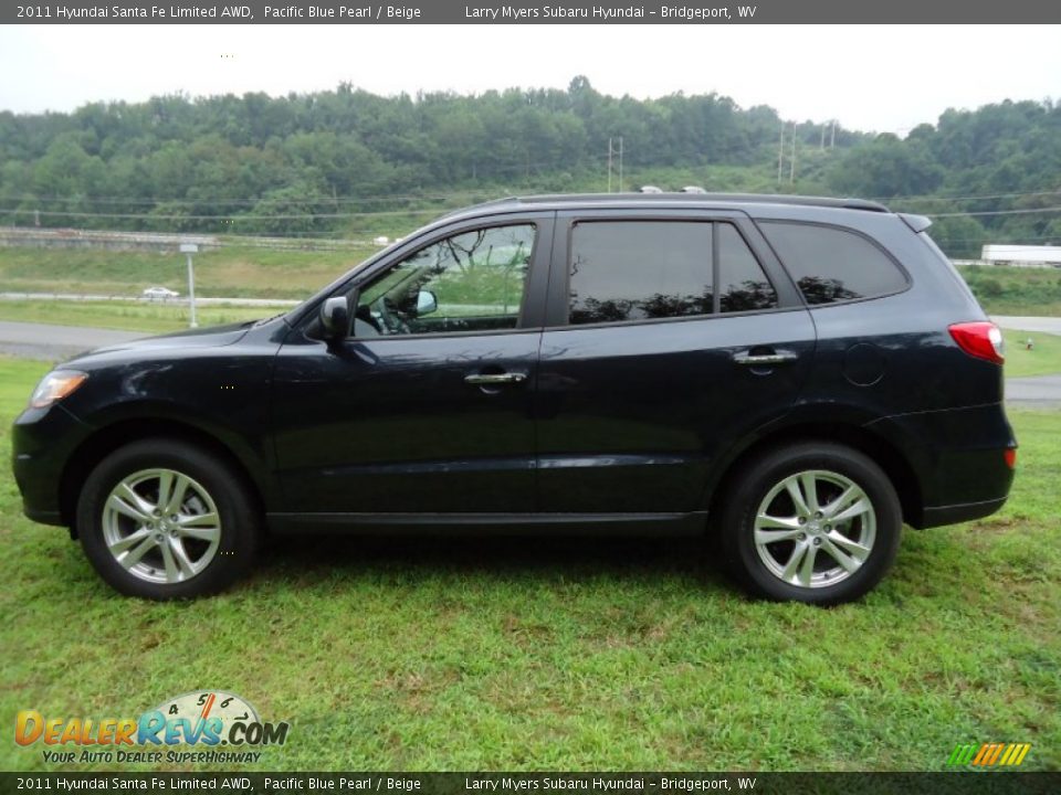 Pacific Blue Pearl 2011 Hyundai Santa Fe Limited AWD Photo #6