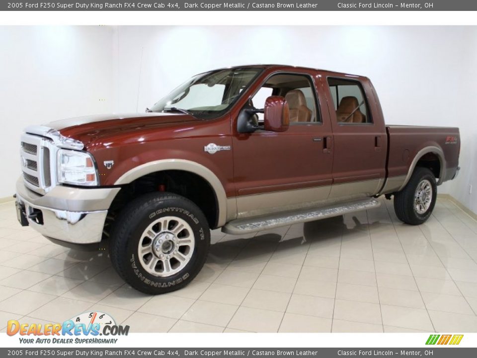 2005 Ford F250 Super Duty King Ranch FX4 Crew Cab 4x4 Dark Copper Metallic / Castano Brown Leather Photo #3