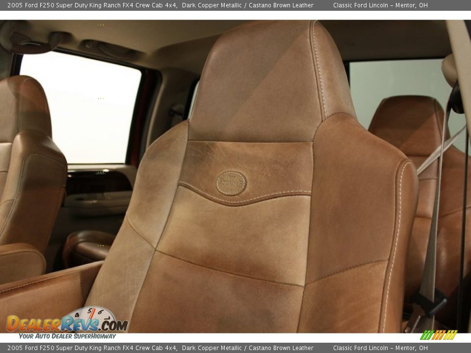 Castano Brown Leather Interior - 2005 Ford F250 Super Duty King Ranch FX4 Crew Cab 4x4 Photo #11