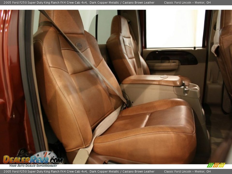 Castano Brown Leather Interior - 2005 Ford F250 Super Duty King Ranch FX4 Crew Cab 4x4 Photo #22